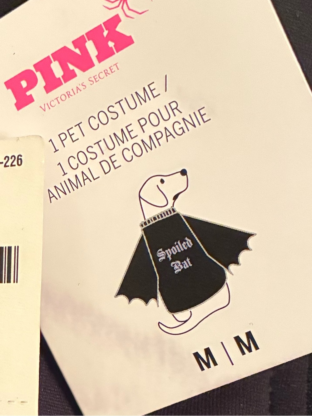 👻PINK Victoria's Secret Black & Purple 'Spoiled Bat' Dog Costume Jacket🦇 - Picture 3 of 9